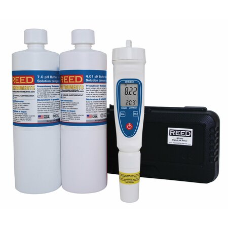 REED INSTRUMENTS REED pH Meter and 4pH/7pH Buffer Solution Kit R3500-KIT